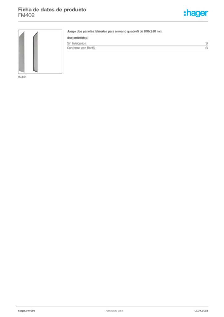 Imagen Hager Ficha de datos de producto FM402 | Hager España