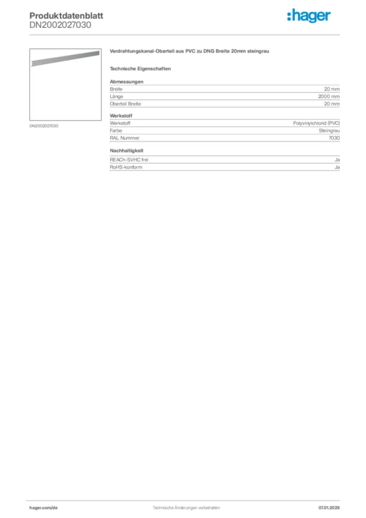 Bild Hager Produktdatenblatt DN2002027030 | Hager Deutschland