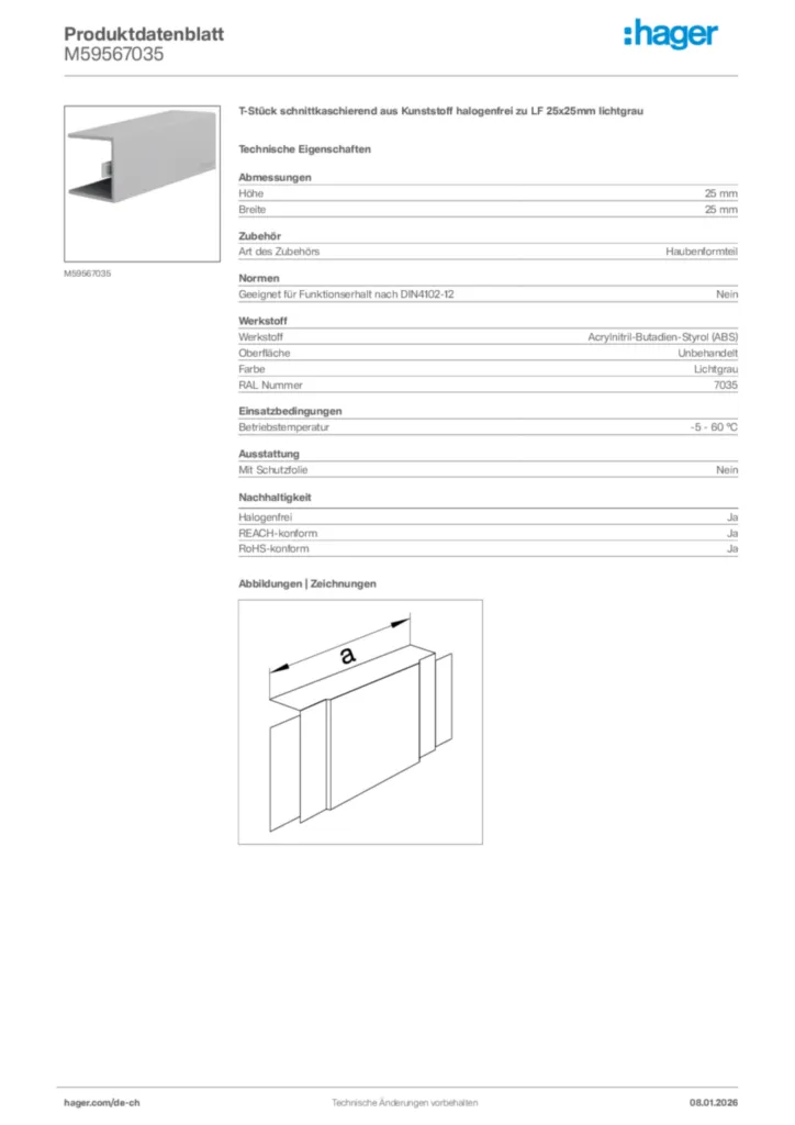 Bild Hager Produktdatenblatt M59567035 | Hager Schweiz