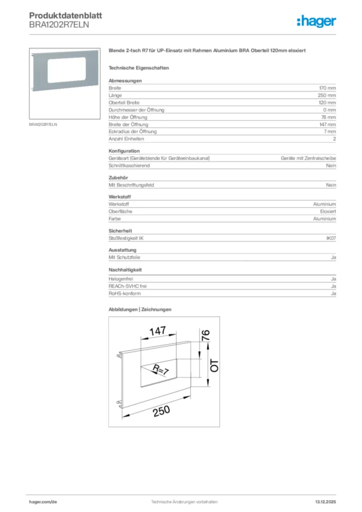 Hager Produktdatenblatt BRA1202R7ELN