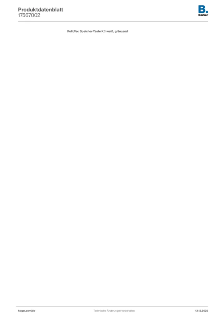 Bild Berker Produktdatenblatt 17567002 | Hager Deutschland