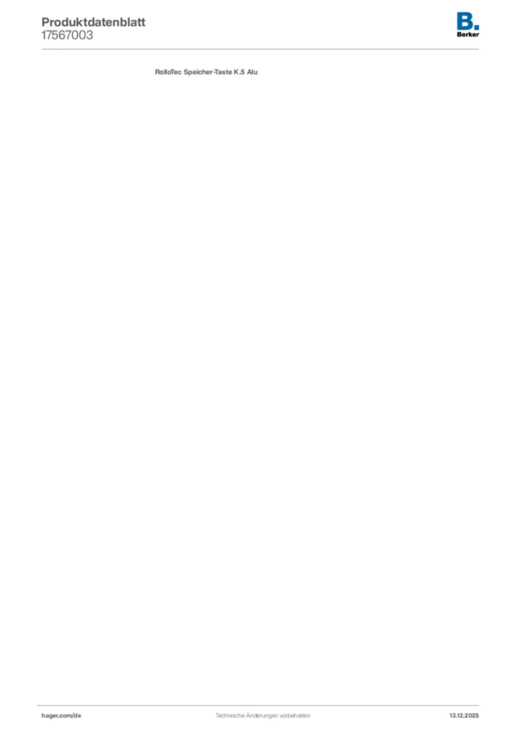 Bild Berker Produktdatenblatt 17567003 | Hager Deutschland