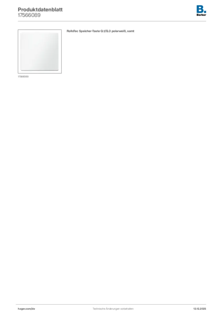 Bild Berker Produktdatenblatt 17566089 | Hager Deutschland