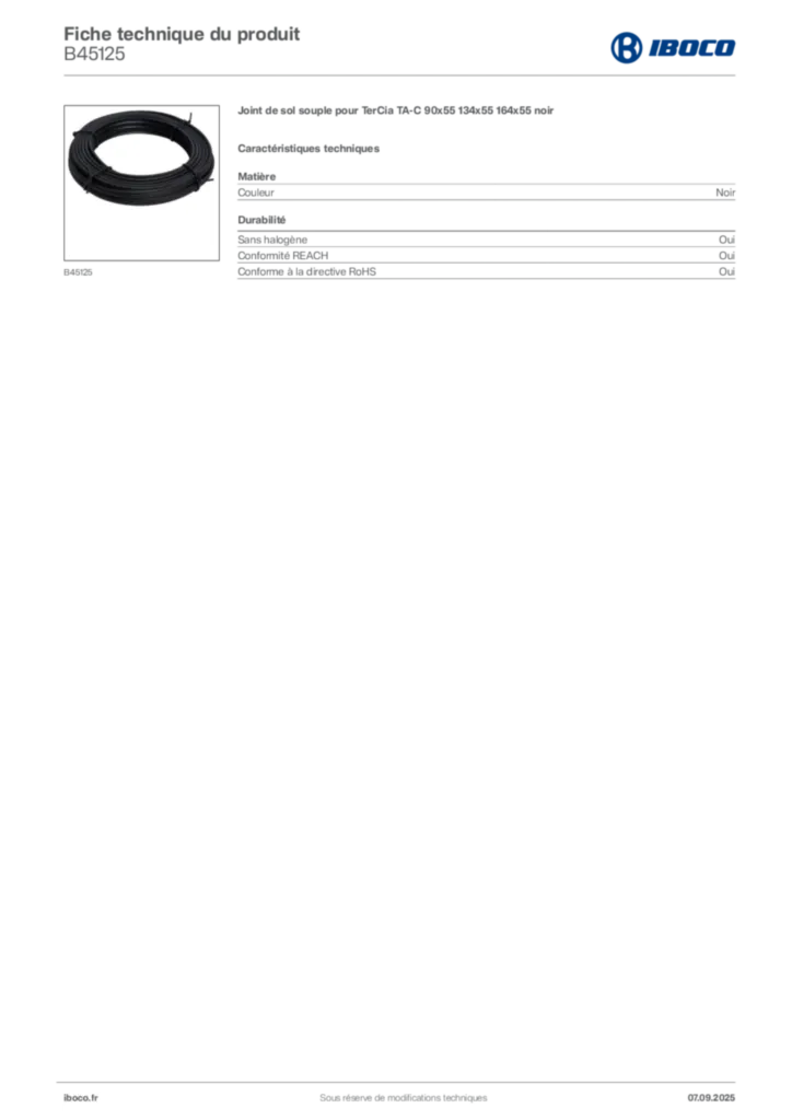Image Iboco Fiche technique du produit B45125 | Hager France