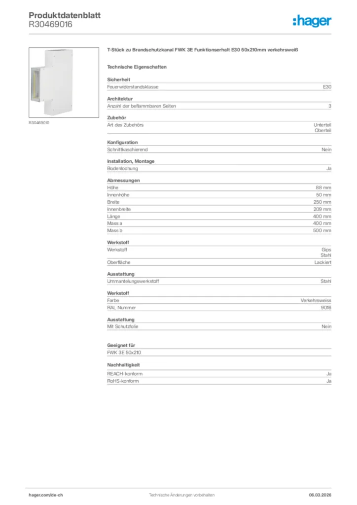 Bild Hager Produktdatenblatt R30469016 | Hager Schweiz