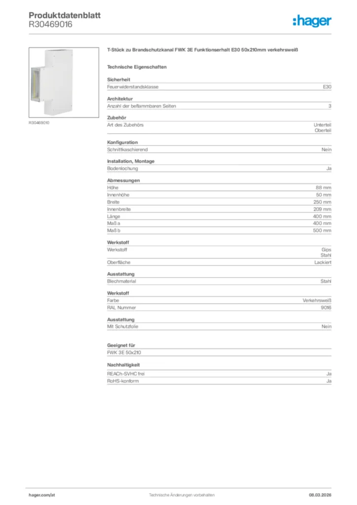 Bild Hager Produktdatenblatt R30469016 | Hager Deutschland