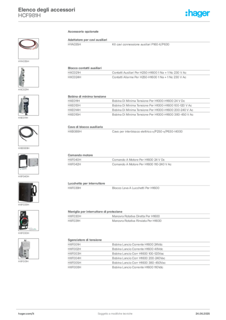 Immagine Hager Scheda tecnica del prodotto HCF981H | Hager Italia
