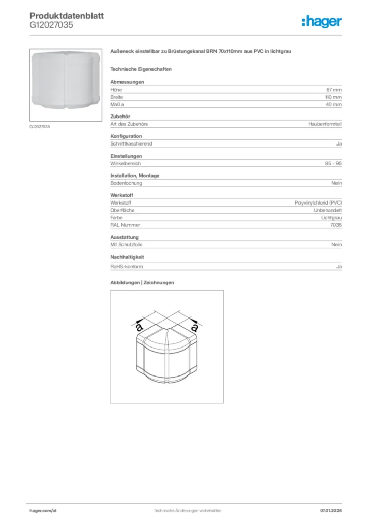 Bild Hager Produktdatenblatt G12027035 | Hager Deutschland