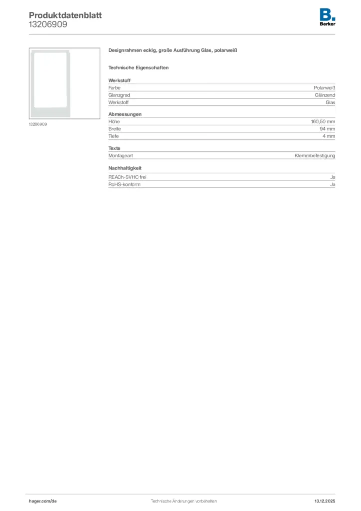 Berker Produktdatenblatt 13206909