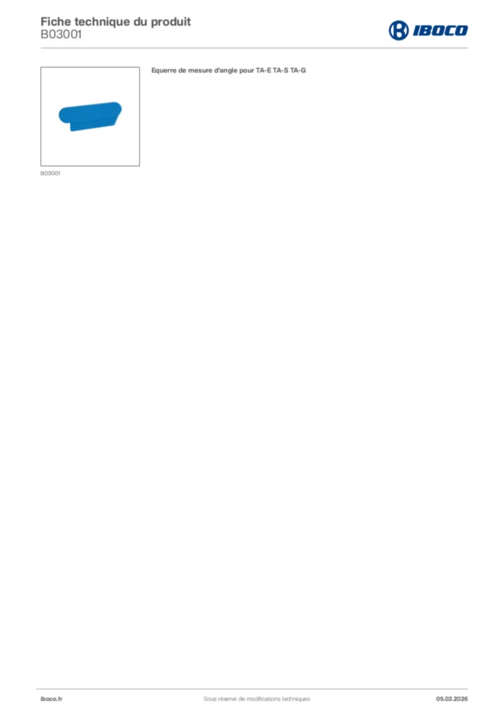 Image Iboco Fiche technique du produit B03001 | Hager France