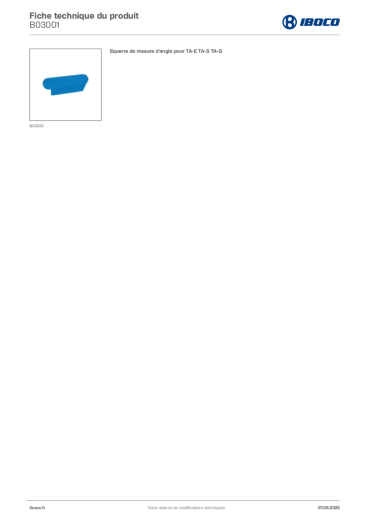 Image Iboco Fiche technique du produit B03001 | Hager France