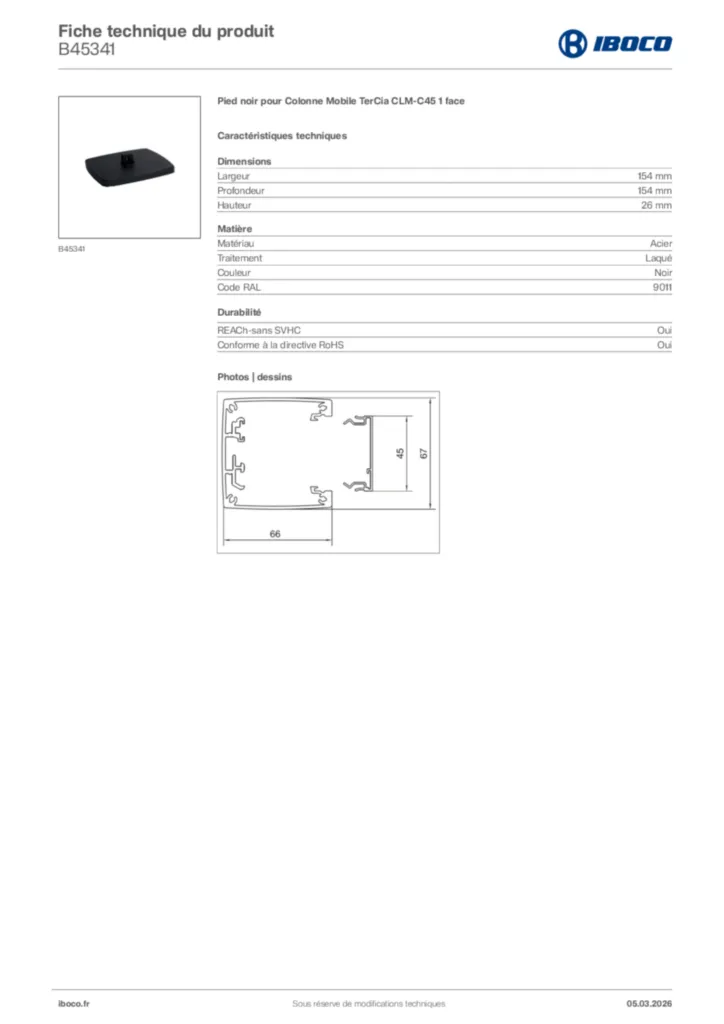Image Iboco Fiche technique du produit B45341 | Hager France