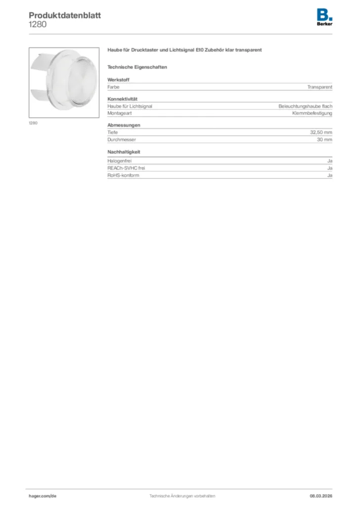 Bild Berker Produktdatenblatt 1280 | Hager Deutschland