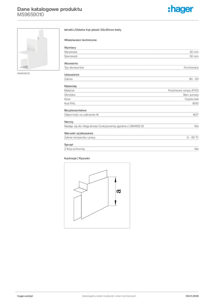Zdjęcie Hager Karta katalogowa M59659010 | Hager Polska