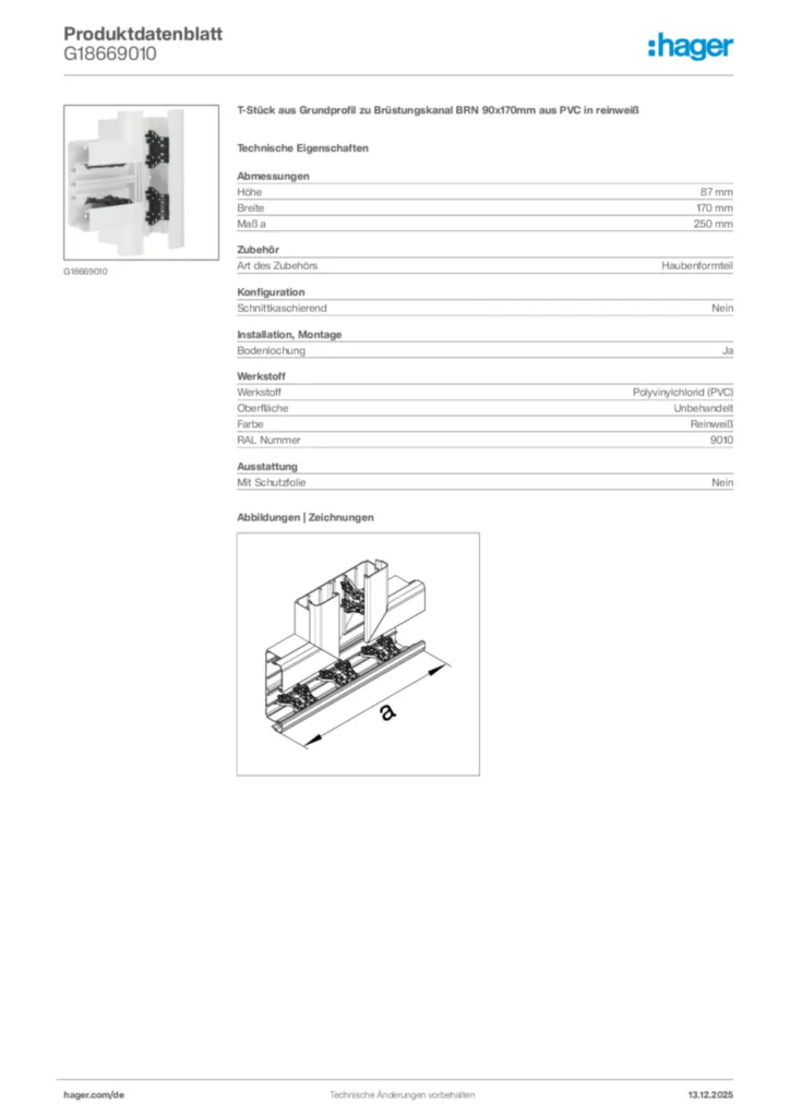 Bild Hager Produktdatenblatt G18669010 | Hager Deutschland