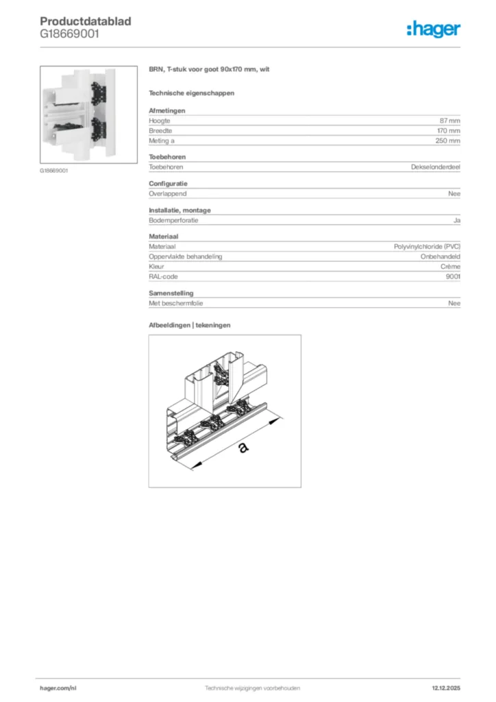 Afbeelding Hager Productdatablad G18669001 | Hager Nederland