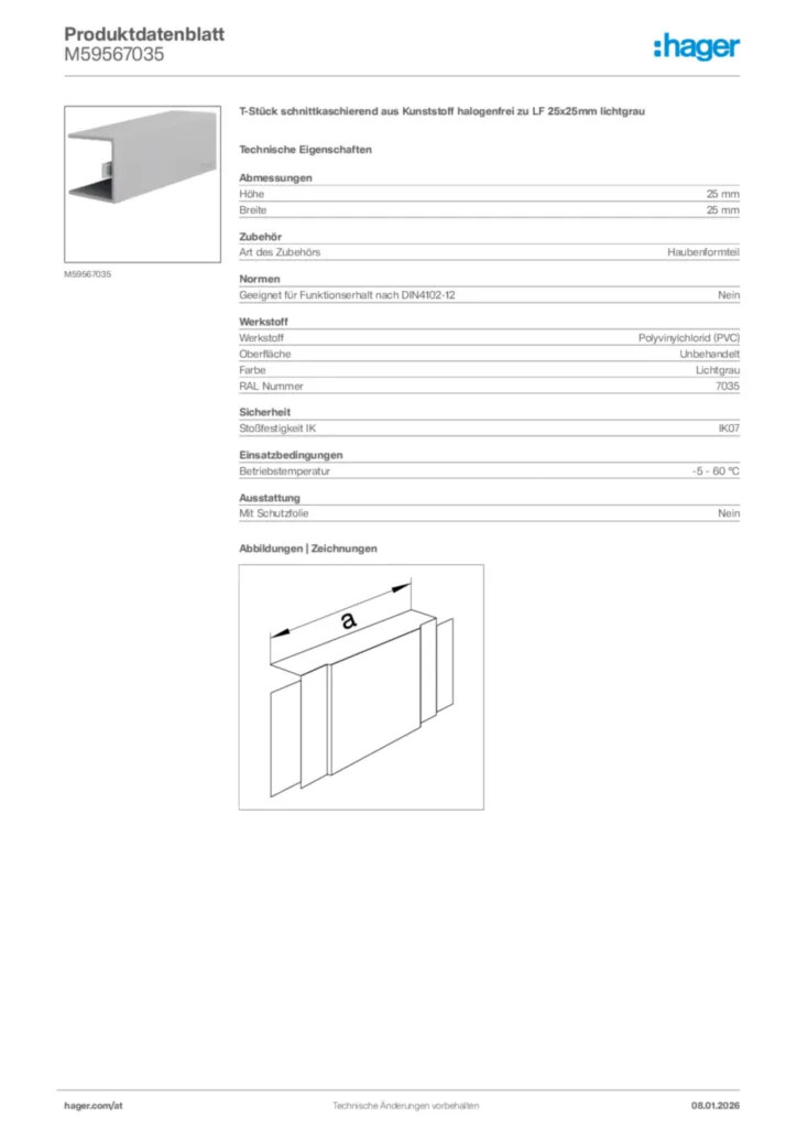 Bild Hager Produktdatenblatt M59567035 | Hager Deutschland