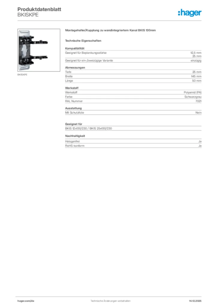 Hager Produktdatenblatt BKISKPE