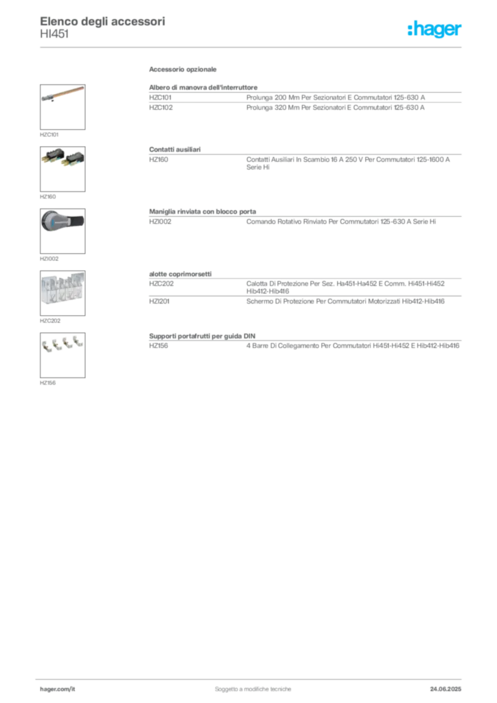 Immagine Hager Scheda tecnica del prodotto HI451 | Hager Italia