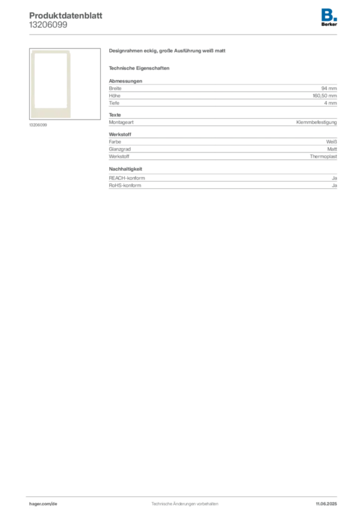 Berker Produktdatenblatt 13206099