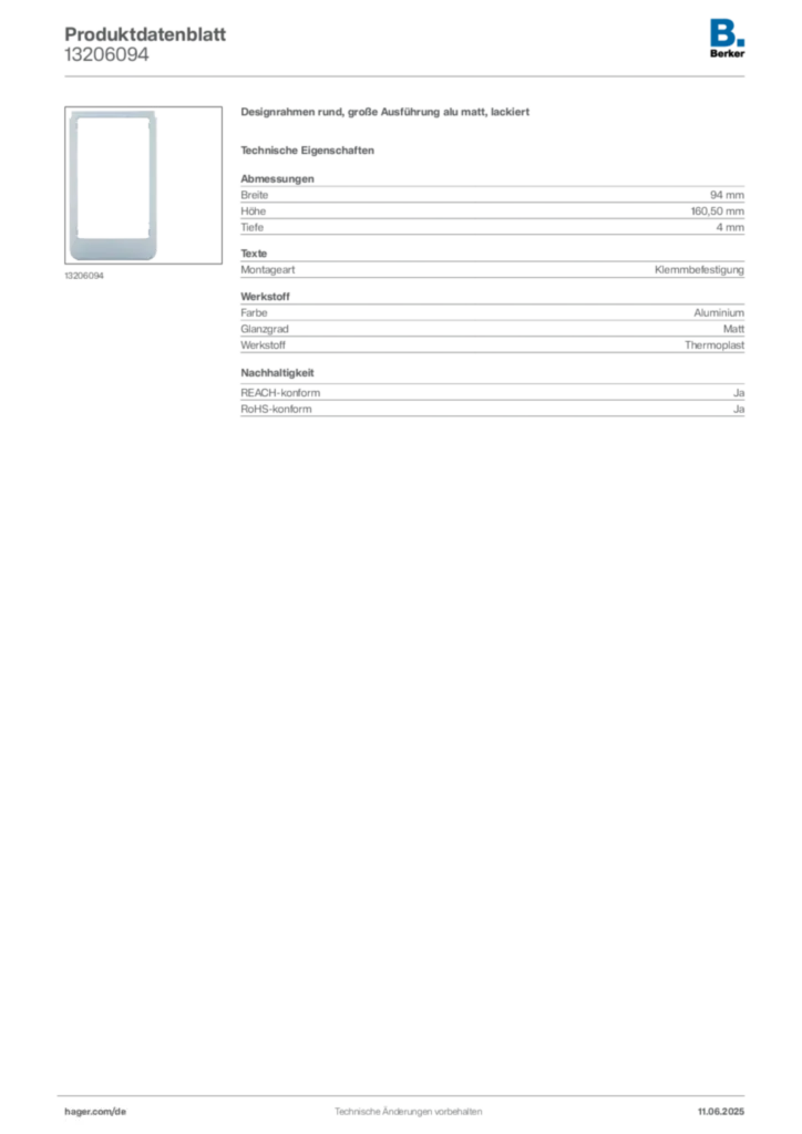 Berker Produktdatenblatt 13206094