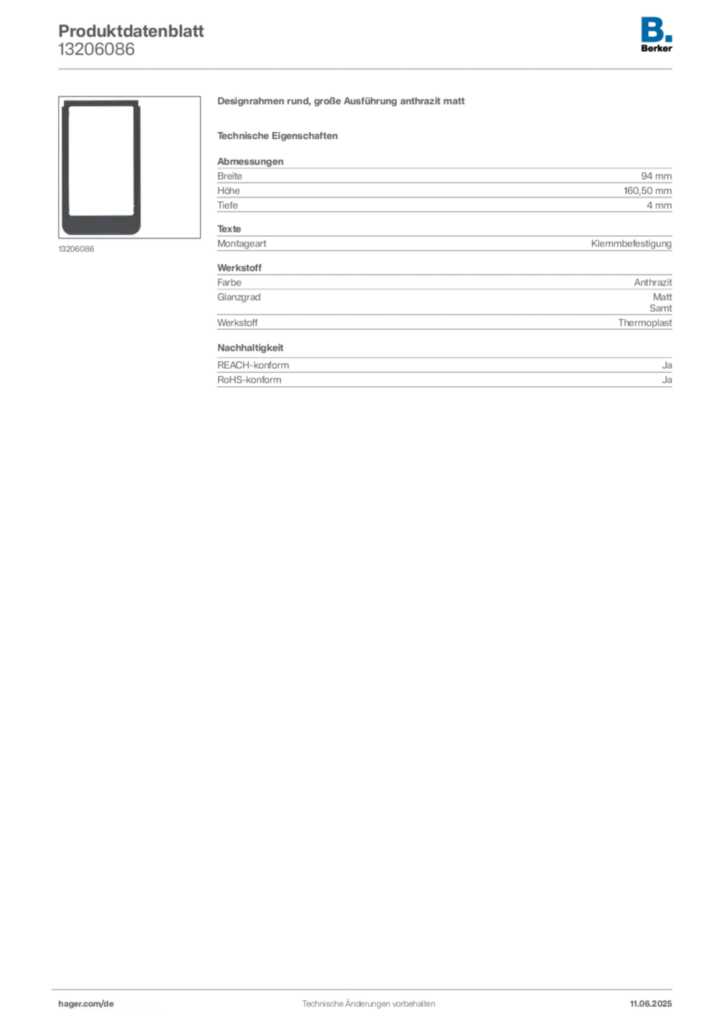 Berker Produktdatenblatt 13206086