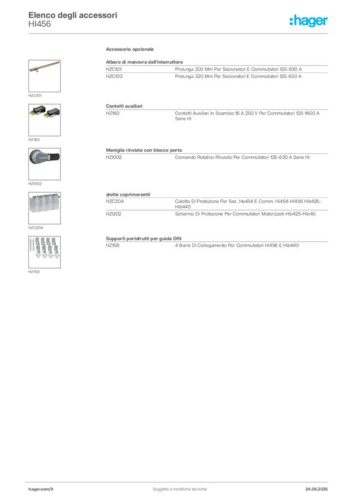 Immagine Hager Scheda tecnica del prodotto HI456 | Hager Italia