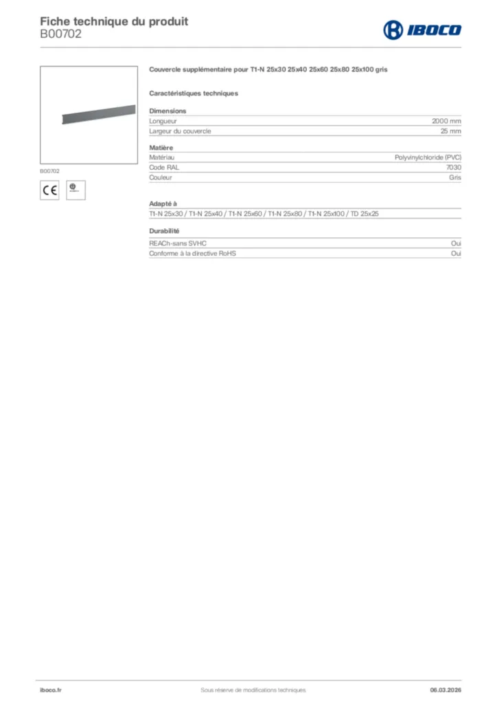 Image Iboco Fiche technique du produit B00702 | Hager France