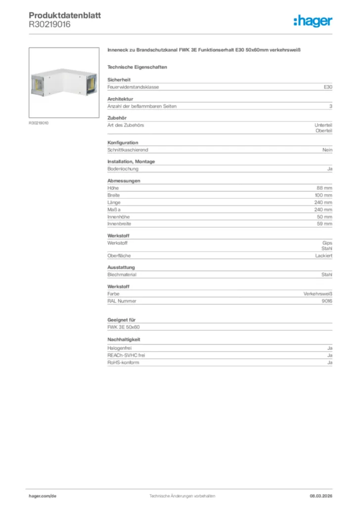 Bild Hager Produktdatenblatt R30219016 | Hager Deutschland