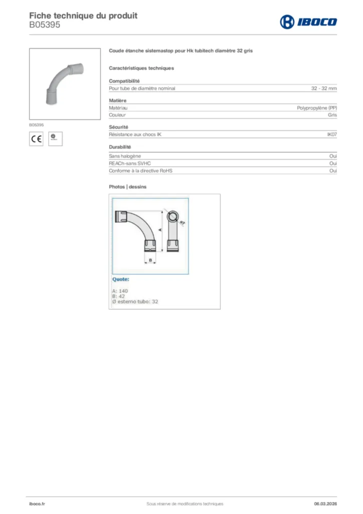 Image Iboco Fiche technique du produit B05395 | Hager France
