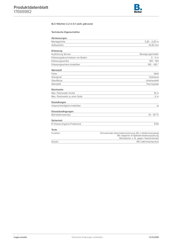 Bild Berker Produktdatenblatt 17888982 | Hager Deutschland