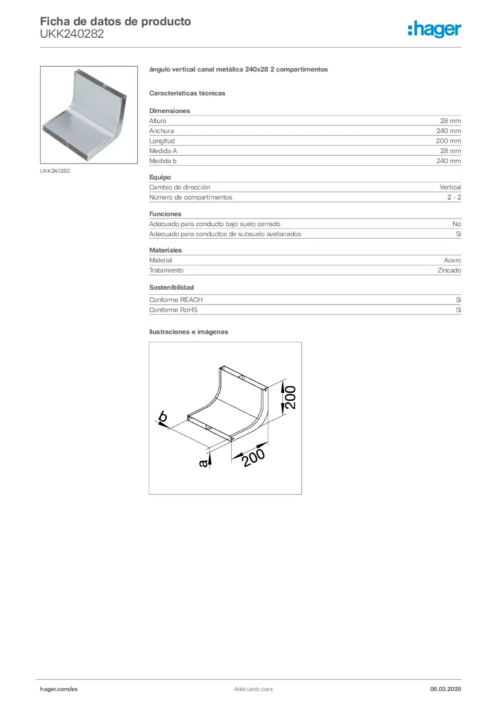 Imagen Hager Ficha de datos de producto UKK240282 | Hager España