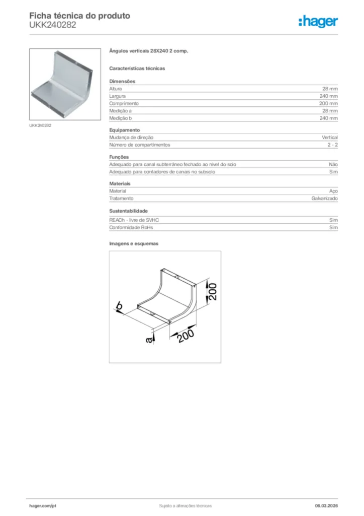 Imagem Hager Ficha técnica do produto UKK240282 | Hager Portugal