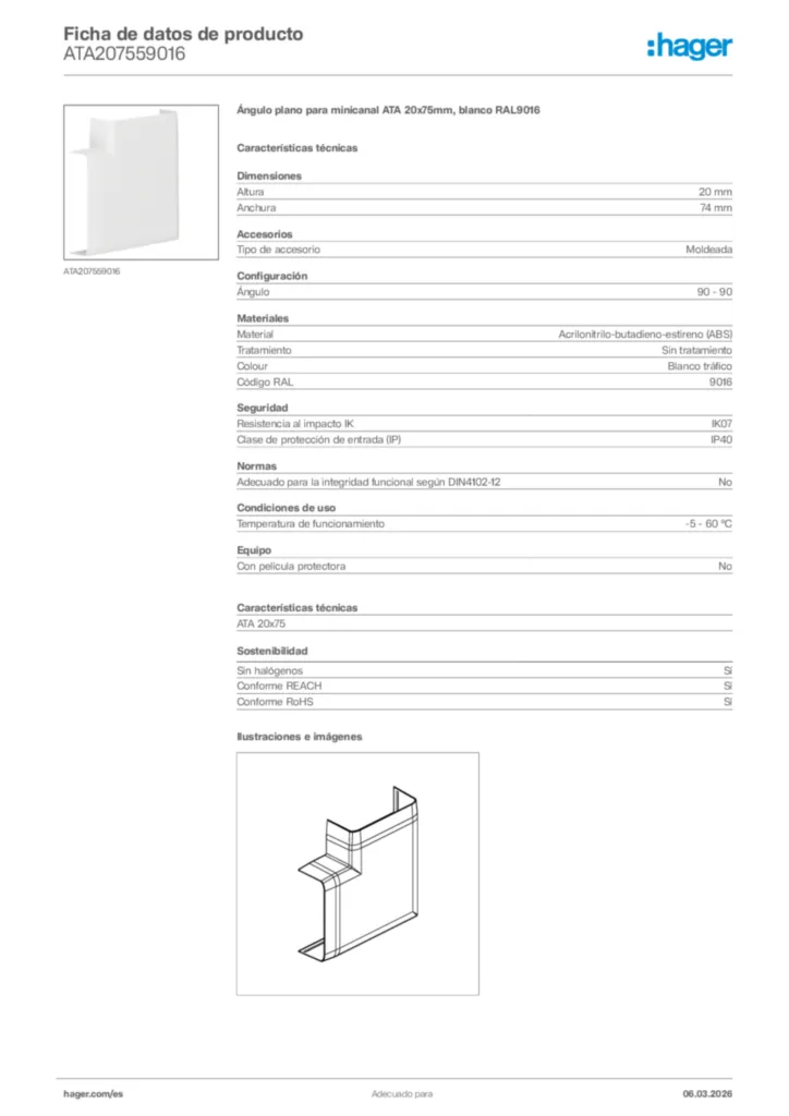 Imagen Hager Ficha de datos de producto ATA207559016 | Hager España