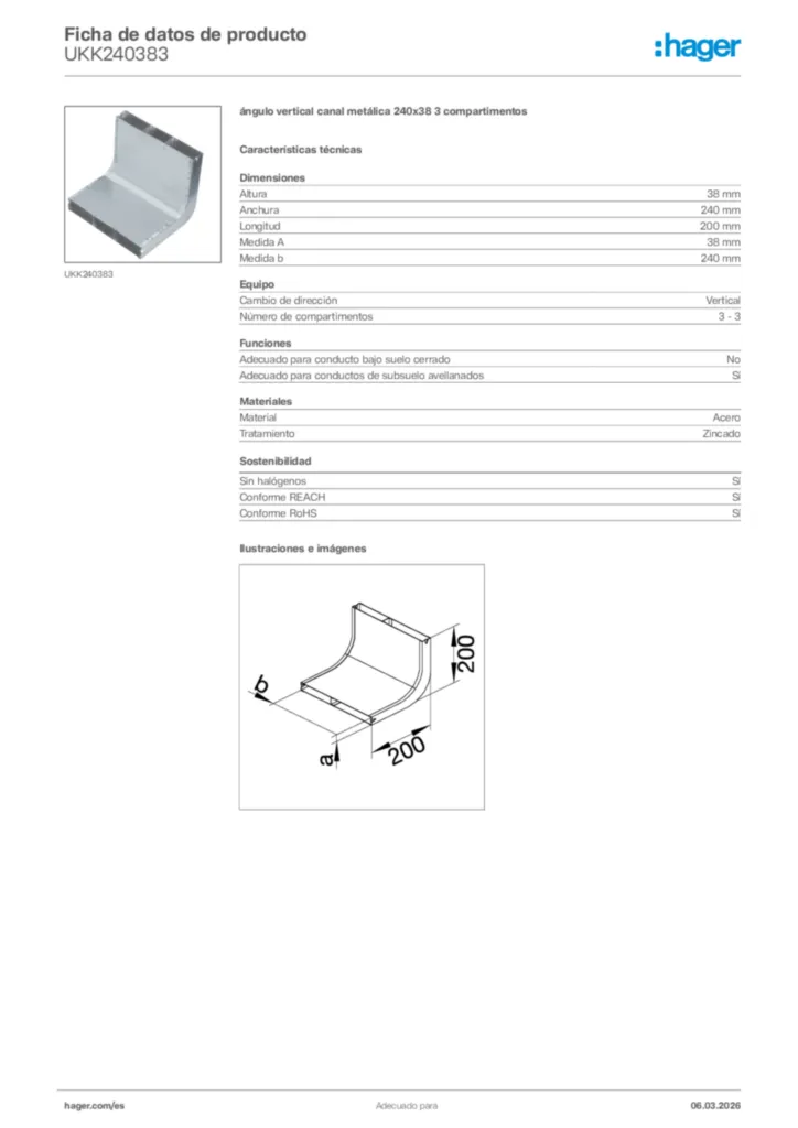 Imagen Hager Ficha de datos de producto UKK240383 | Hager España
