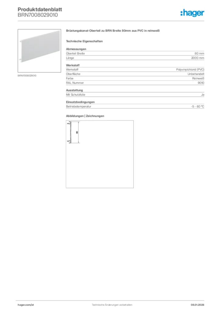 Bild Hager Produktdatenblatt BRN7008029010 | Hager Deutschland
