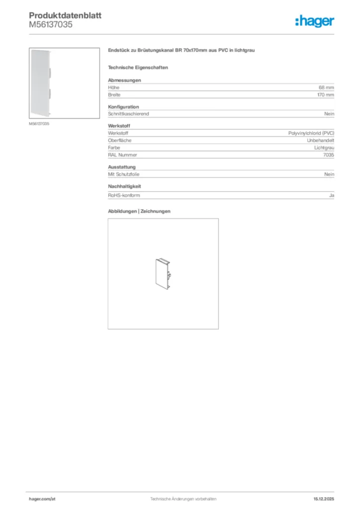 Bild Hager Produktdatenblatt M56137035 | Hager Deutschland