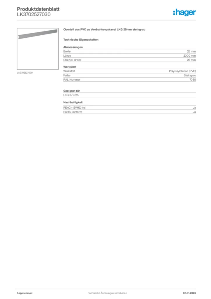 Bild Hager Produktdatenblatt LK3702527030 | Hager Deutschland