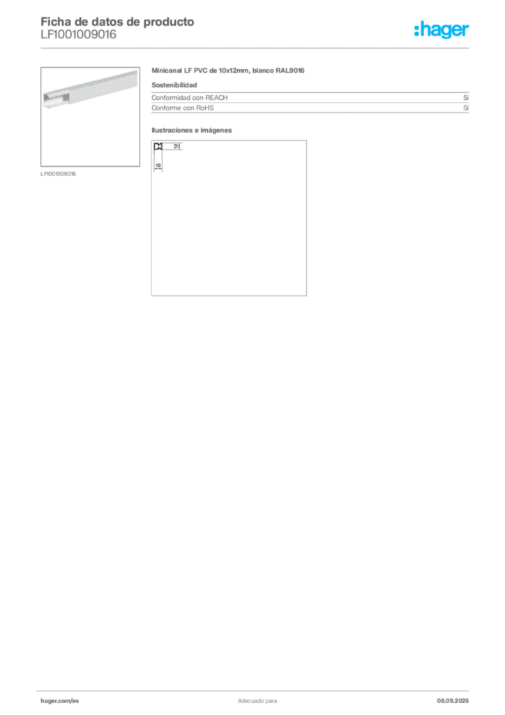 Imagen Hager Ficha de datos de producto LF1001009016 | Hager España