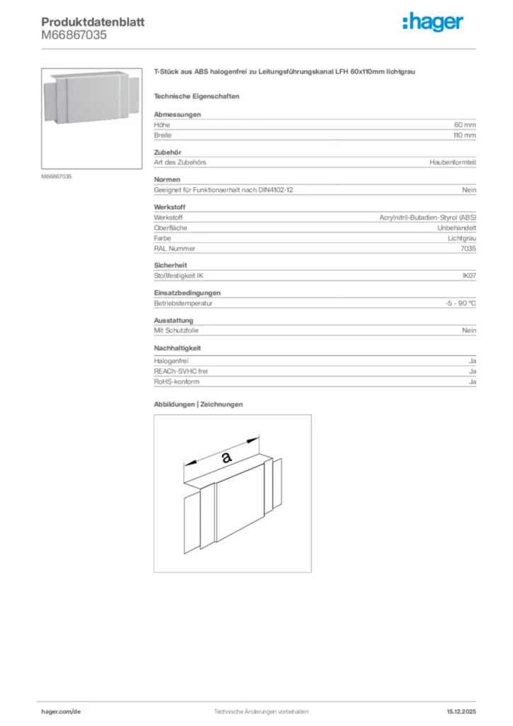 Bild Hager Produktdatenblatt M66867035 | Hager Deutschland