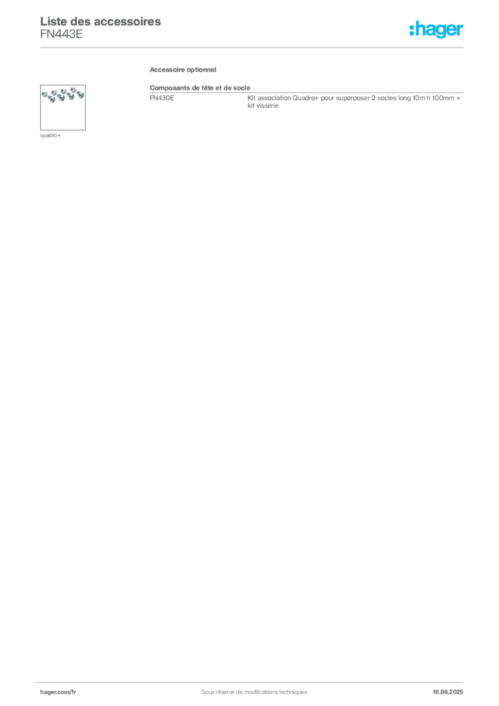 Image Hager Fiche technique du produit FN443E | Hager France