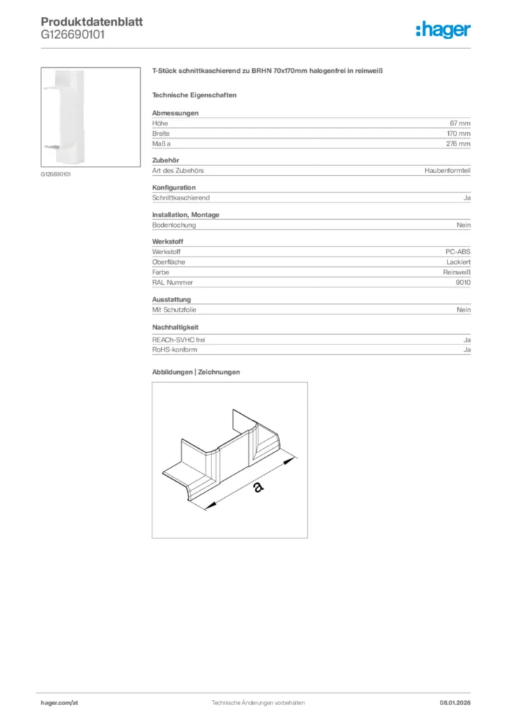 Bild Hager Produktdatenblatt G126690101 | Hager Deutschland