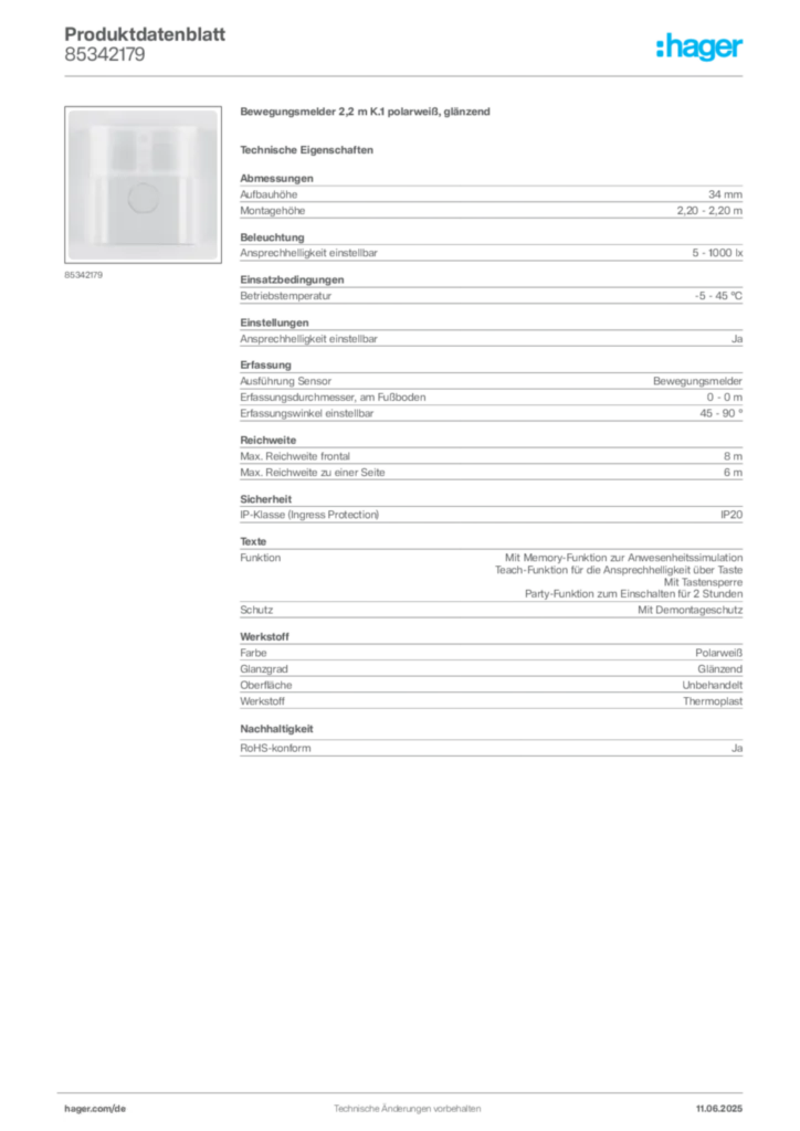 Berker Produktdatenblatt 85342179