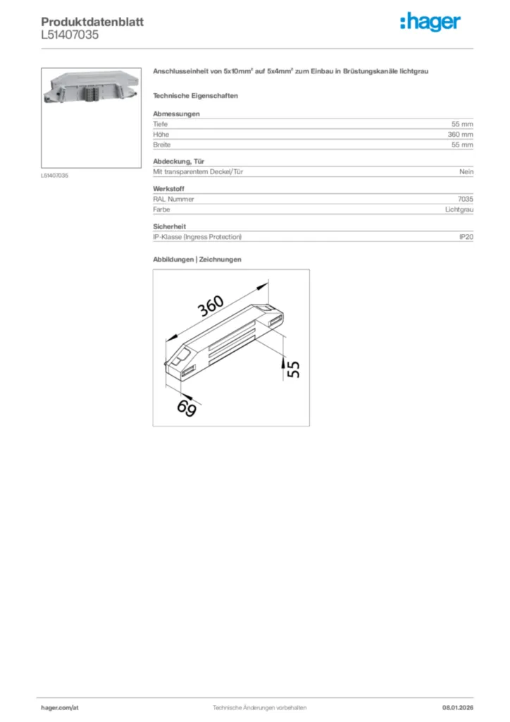 Bild Hager Produktdatenblatt L51407035 | Hager Deutschland
