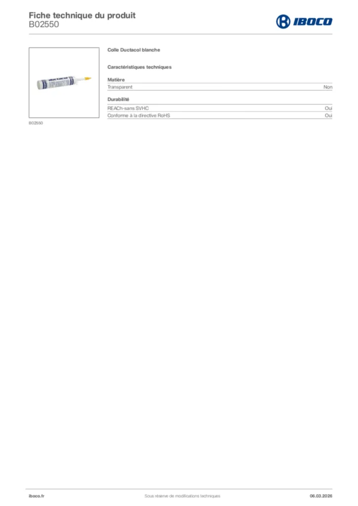 Image Iboco Fiche technique du produit B02550 | Hager France