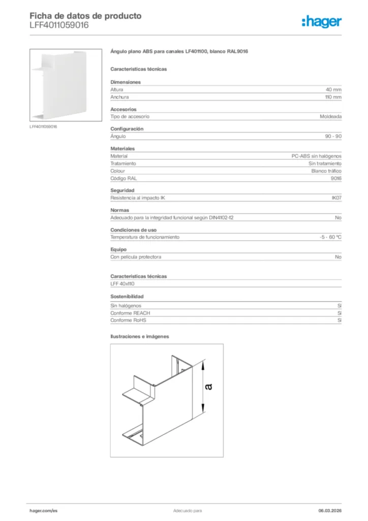 Imagen Hager Ficha de datos de producto LFF4011059016 | Hager España