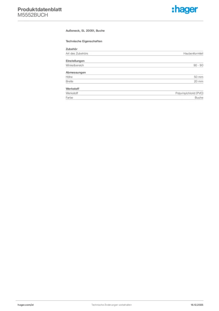 Bild Hager Produktdatenblatt M5552BUCH | Hager Deutschland