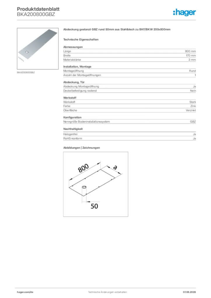 Bild Hager Produktdatenblatt BKA200800GBZ | Hager Deutschland