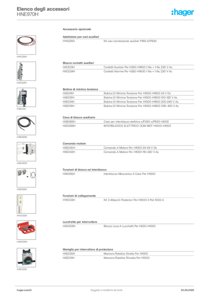 Immagine Hager Scheda tecnica del prodotto HNE970H | Hager Italia