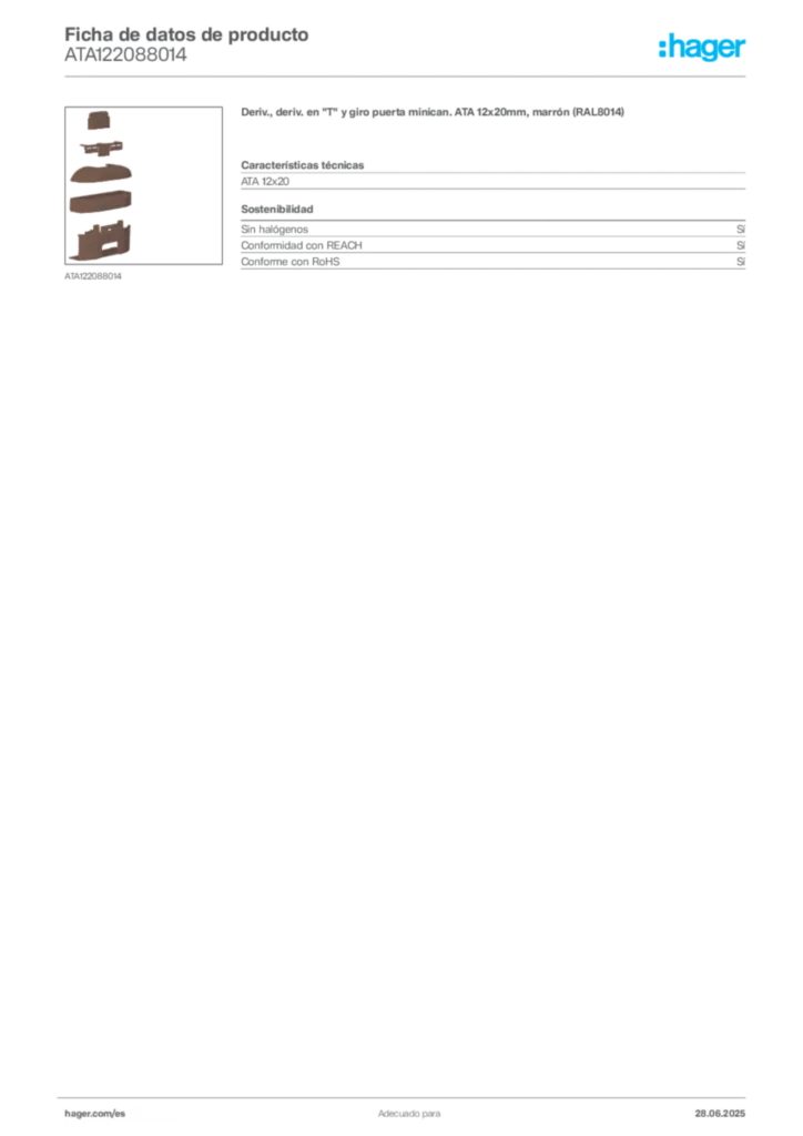 Imagen Hager Ficha de datos de producto ATA122088014 | Hager España